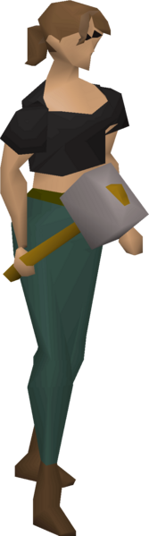 File:Steel warhammer equipped female.png
