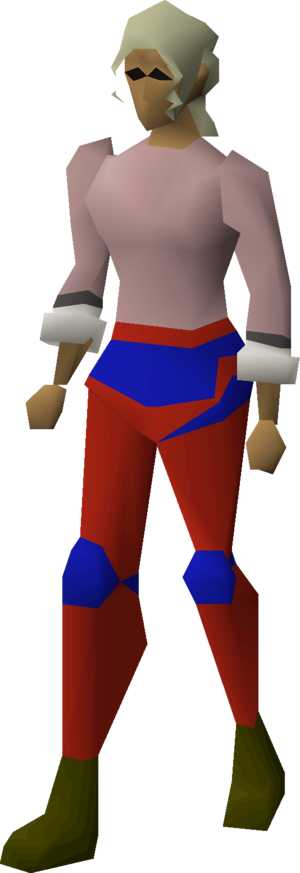 Decorative armour (red platelegs) equipped female.png