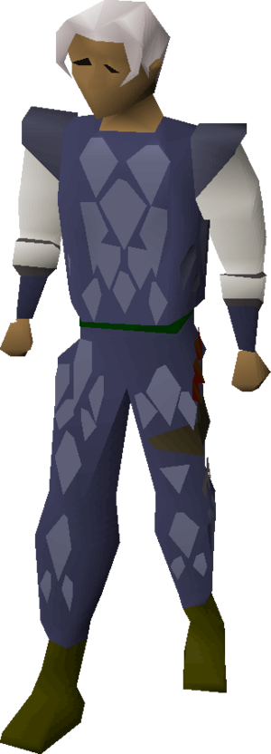Blue d'hide armour equipped.png