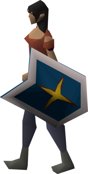 Adamant kiteshield (Saradomin) equipped female.png