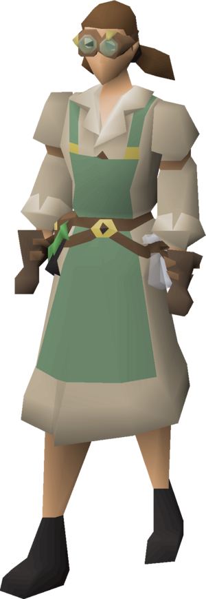 Alchemist outfit (focused apron) equipped female.png