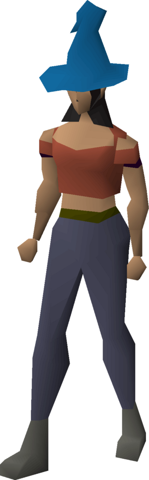 Blue wizard hat equipped female.png