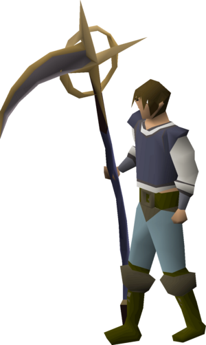Holy scythe of vitur (uncharged) equipped male.png