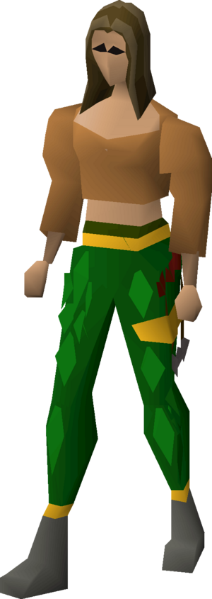 Green d'hide chaps (g) equipped female.png