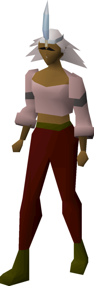 Chompy bird hat (ogre bowman) equipped female.png