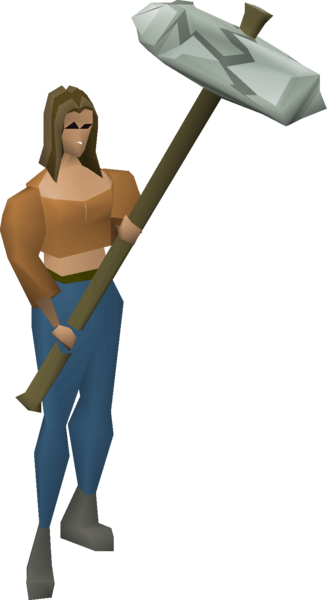 File:Granite maul (clamp) equipped female.png