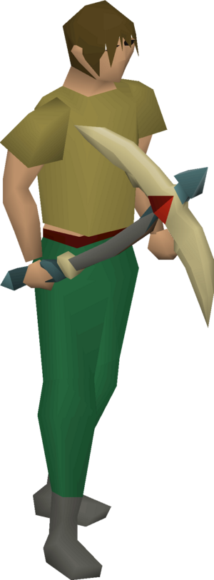 Infernal pickaxe (or) (grey) equipped male.png