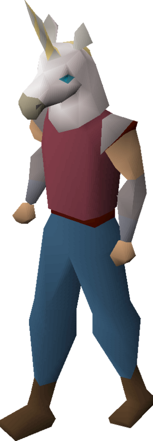 White unicorn mask equipped.png