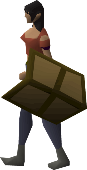 File:Wooden shield (Weapons rack) equipped female.png
