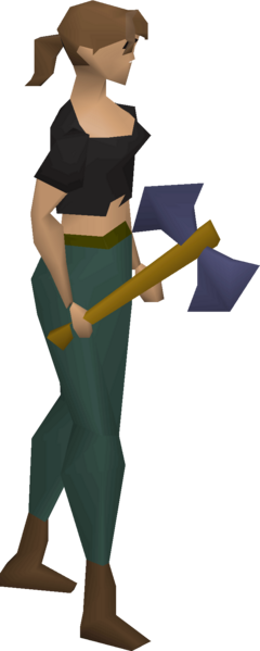 File:Mithril battleaxe equipped female.png
