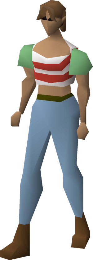 Stripy pirate shirt (red) equipped female.png