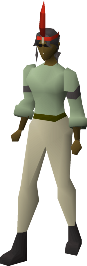 Chompy bird hat (ogre yeoman) equipped female.png