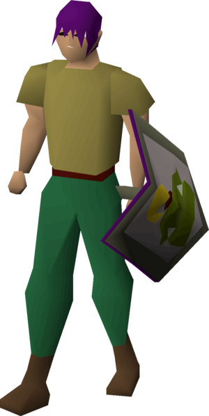 Steel kiteshield (Jogre dark purple) equipped male.png