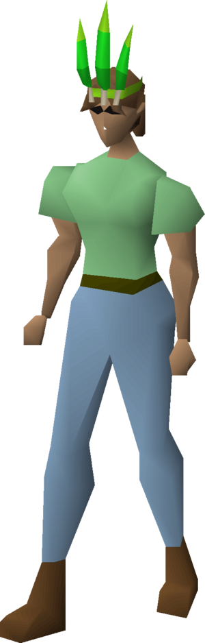 Chompy bird hat (woodsman) equipped female.png