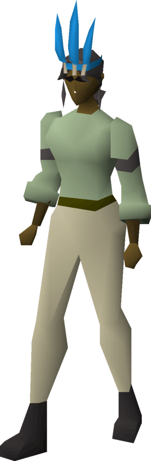 Chompy bird hat (ogre bowmaster) equipped female.png