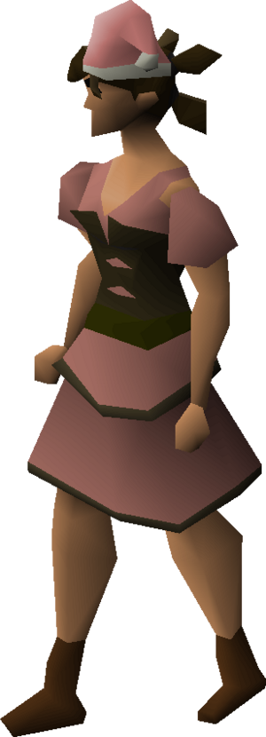 Pink santa hat equipped female.png