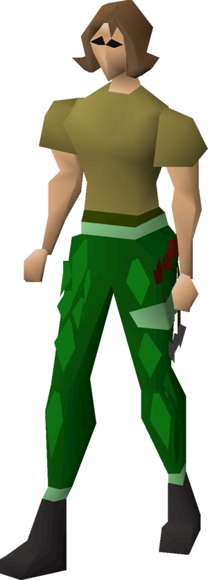 Green d'hide chaps (t) equipped female.png