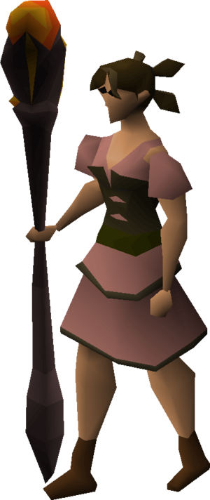 Lava battlestaff (or) equipped female.png
