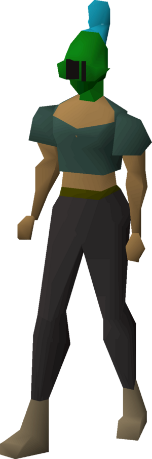 Steel heraldic helm (Guthix) equipped female.png